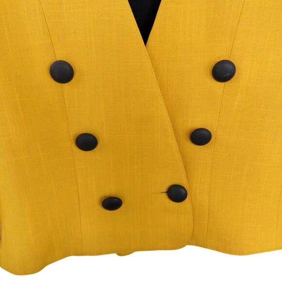 1970s Vintage Yellow Blazer Jacket Medium - Picture 4 of 4
